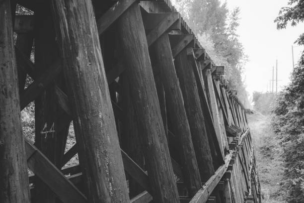 istock Side View of Wooden Train Trestle 878908812
