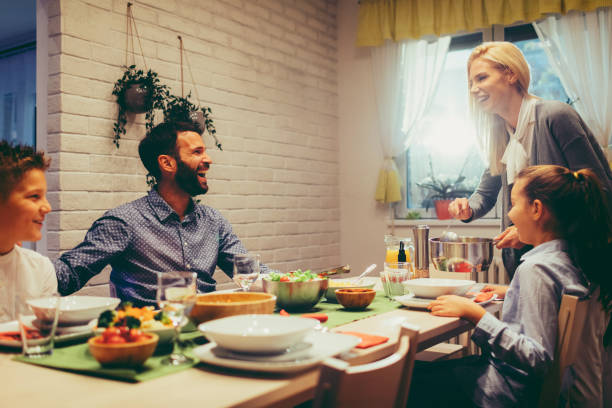 istock Family On Weekend Luch At Home 878908870