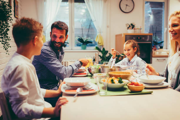 istock Family On Weekend Luch At Home 878909744