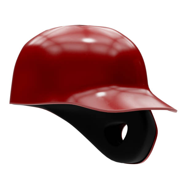 istock Baseball batting helmet with one ear protect 878910752