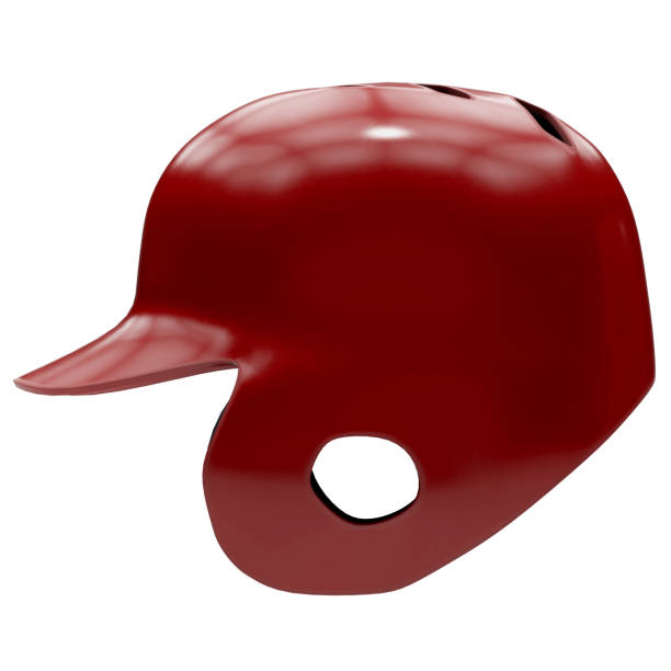 istock Baseball batting helmet with one ear protect 878911968