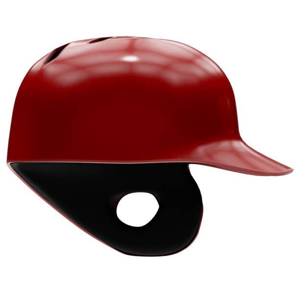 istock Baseball batting helmet with one ear protect 878913786