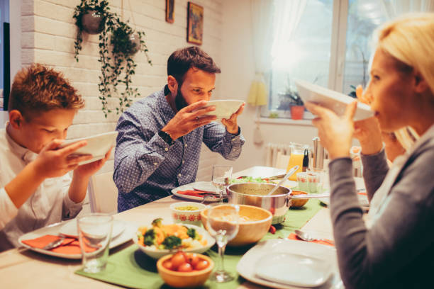 istock Family On Weekend Luch At Home 878918432