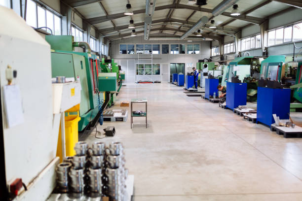 istock Factory equipped with cnc machines 878918836