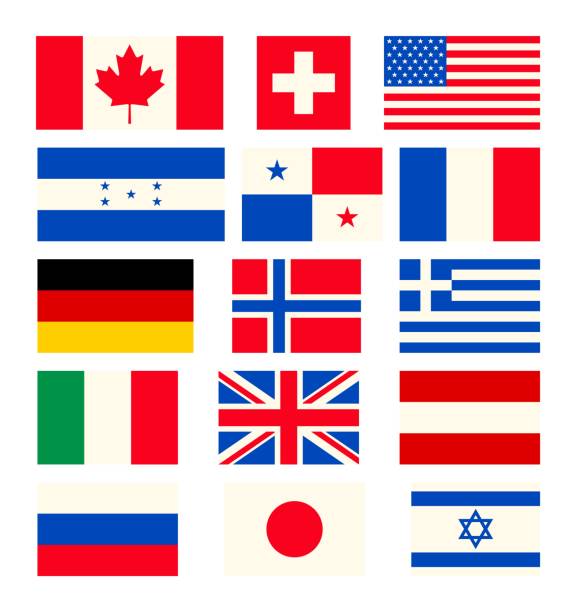 Vector set of national flags of states Flags of the states set медовуха приготовление в домашних stock illustrations