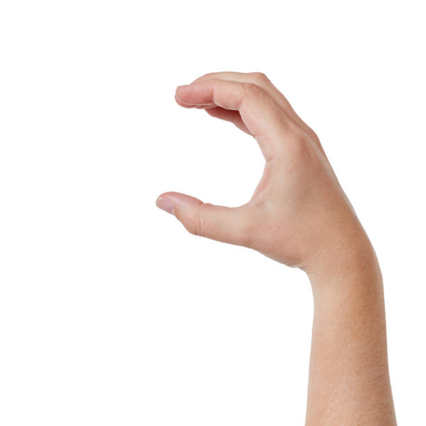 istock Hand raised, curved round space for your message or product 878922122