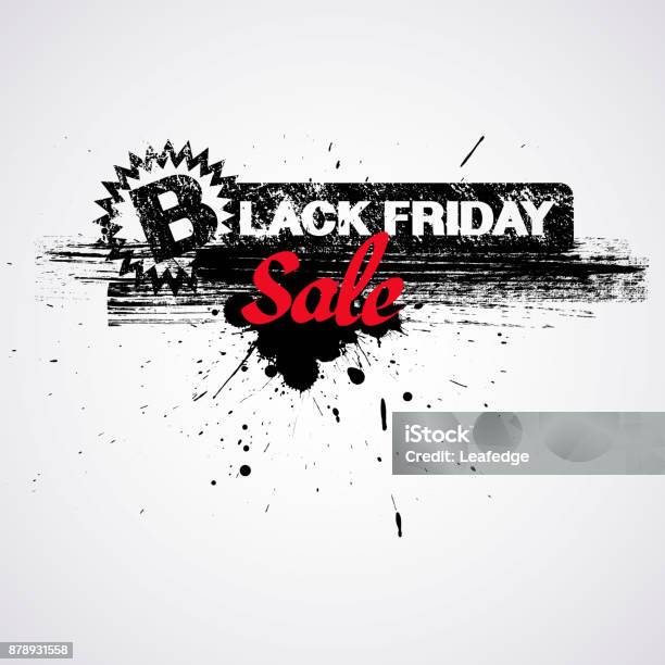 Black Friday Background Brush Stroke Ink Poster Stock Illustration - Download Image Now - Advertisement, Banner - Sign, Billboard