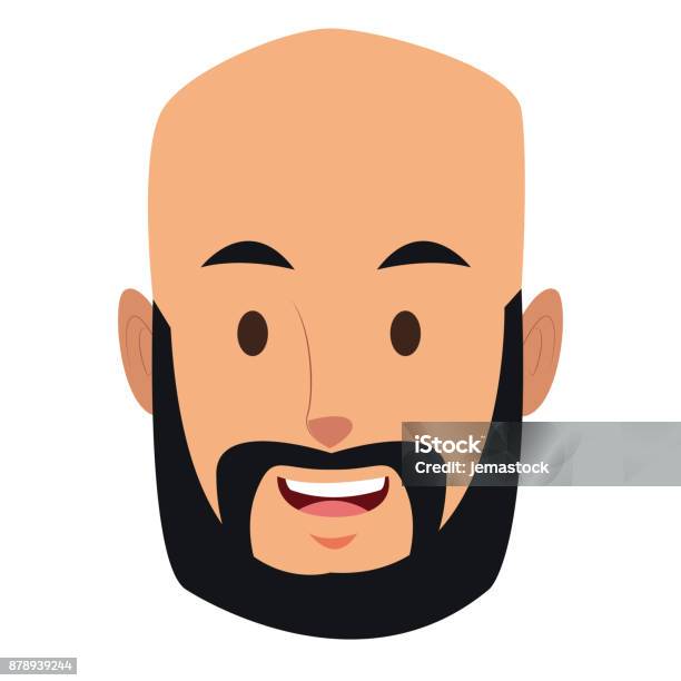 Man Face Cartoon Stock Illustration - Download Image Now - Hair Loss, Men,  Beard - iStock