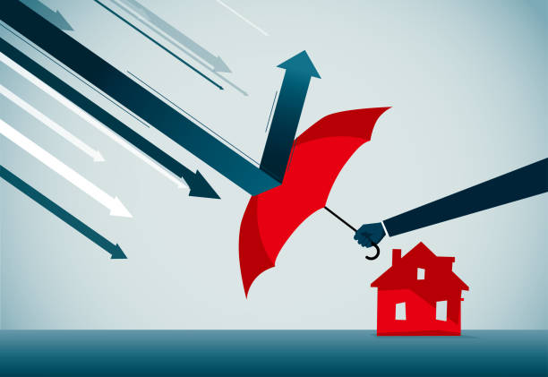 ilustrações, clipart, desenhos animados e ícones de de proteção - safety business umbrella parasol