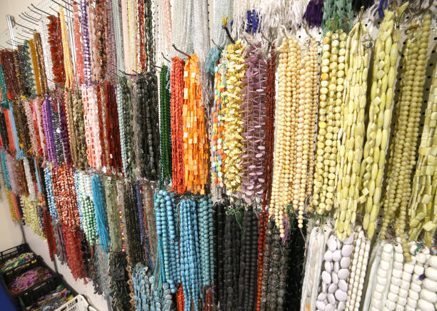istock colorful necklaces hung and in the baskets 878953328