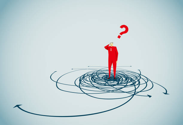 confusion Illustration and Painting red question mark stock illustrations