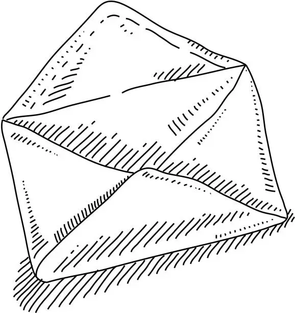 Vector illustration of Envelop Drawing