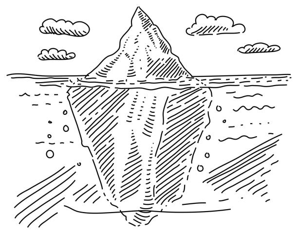 Line Ice berg. Elements are grouped.contains eps10 and high resolution jpeg.
