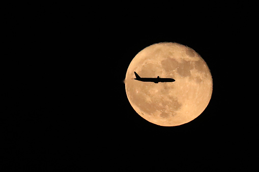 airplane and moon