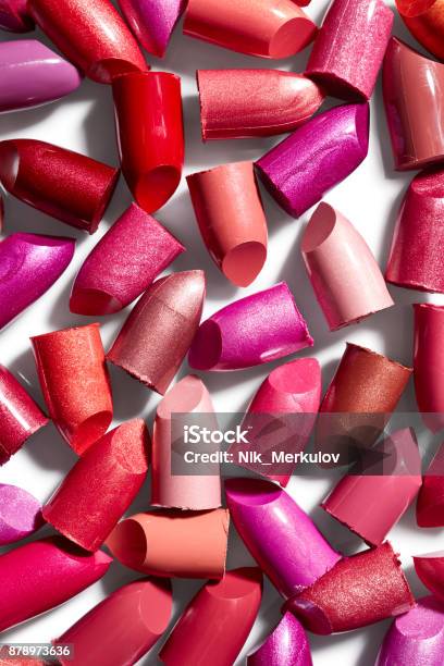 Background Of Lipsticks Stock Photo - Download Image Now - Lipstick, Tube, Artist's Palette