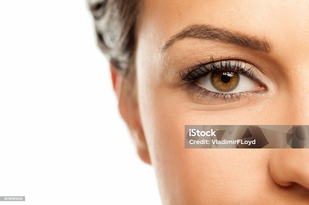 beautiful female brown eye Eye Stock Photo