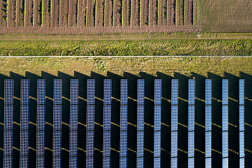 Solar power plant - aerial view