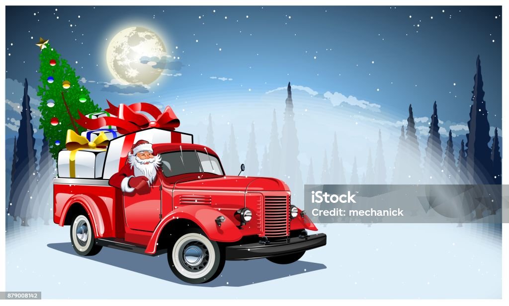 Vector Christmas Card Vector Christmas Card. Available EPS-10 format separated by groups and layers for easy edit Pick-up Truck stock vector