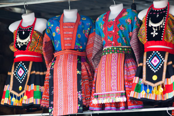 istock handmade clothes with Hmong ethnic patterns. Hmong are an ethnic group from the mountain regions of China, Vietnam, and Thailand. 879008808