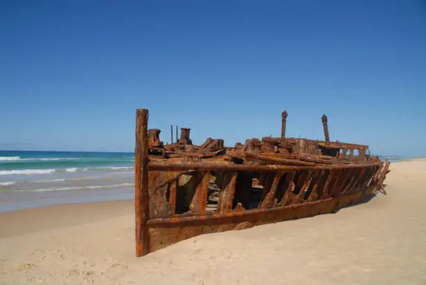 Shipwreck of SS Maheno on Fraser Island, Australia