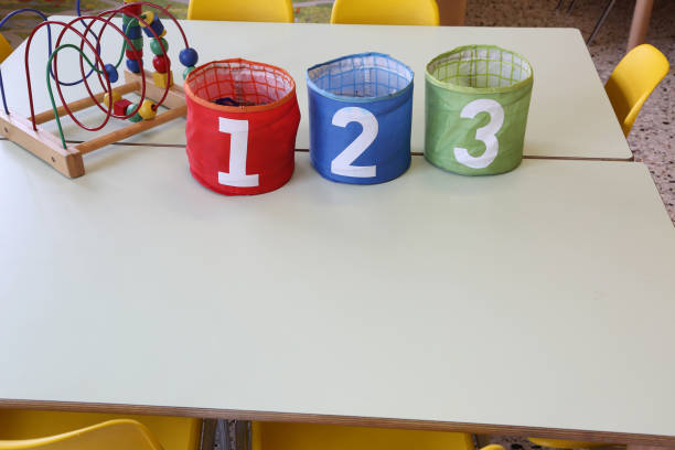 istock jar with text one two three on the table in the primary school 879012994