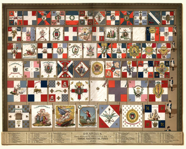 istock Flags of sixty battalions of the National Guard of Paris 879027458