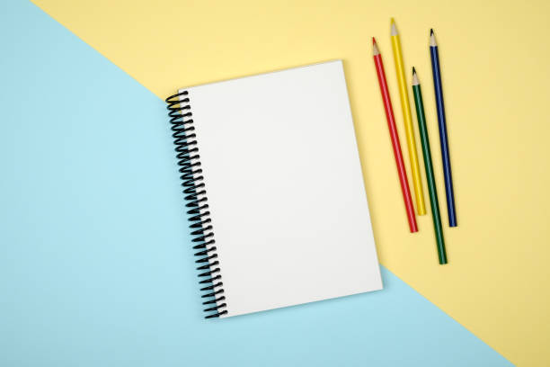 istock Blank writing pad for ideas and inspiration on colored background 879028418
