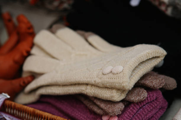 istock Woolen mittens at christmas market 879031240
