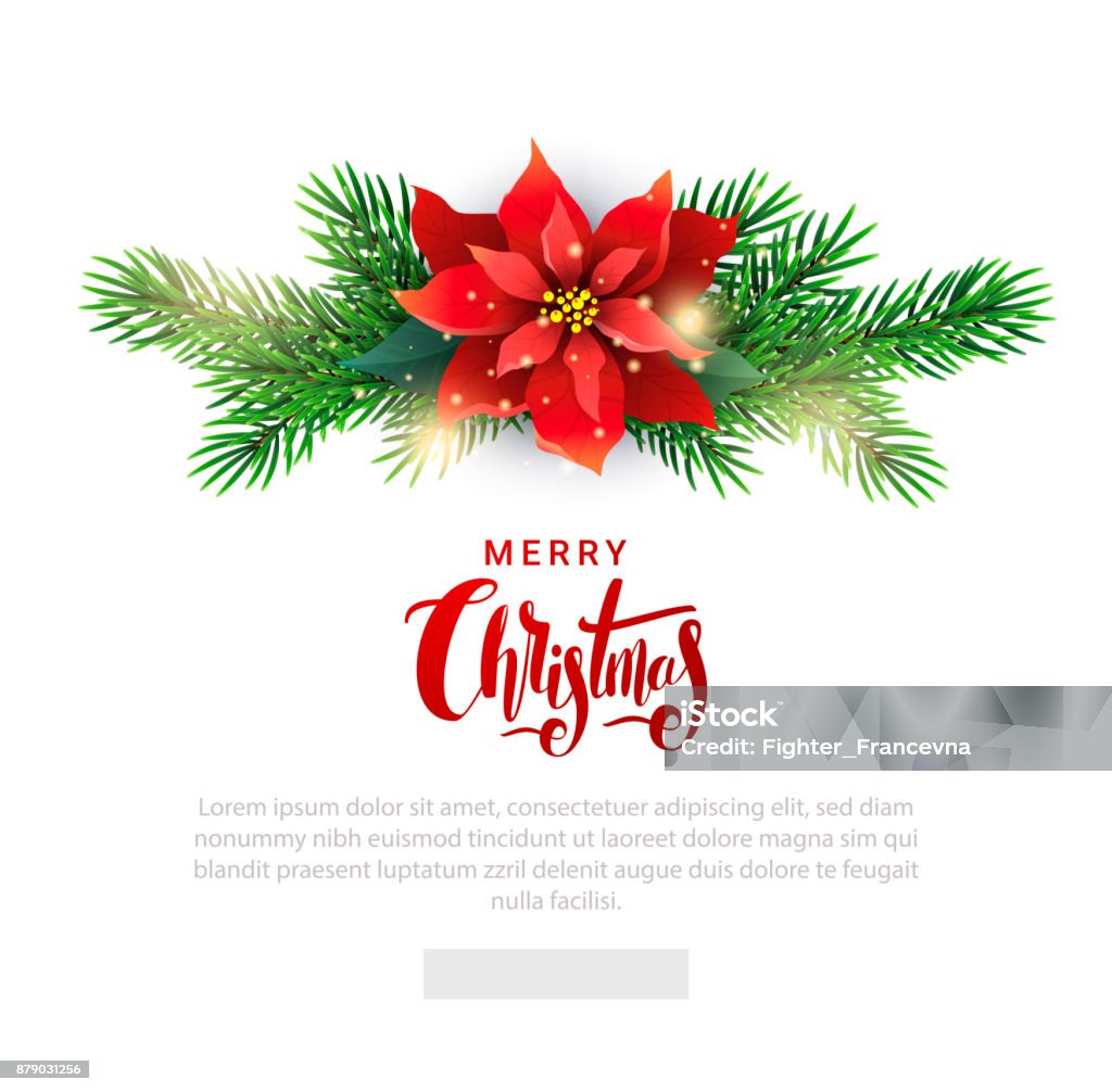 Weihnachts-Vorlage für die e-Mail-Liste mit Weihnachtsstern - Lizenzfrei Weihnachten Vektorgrafik