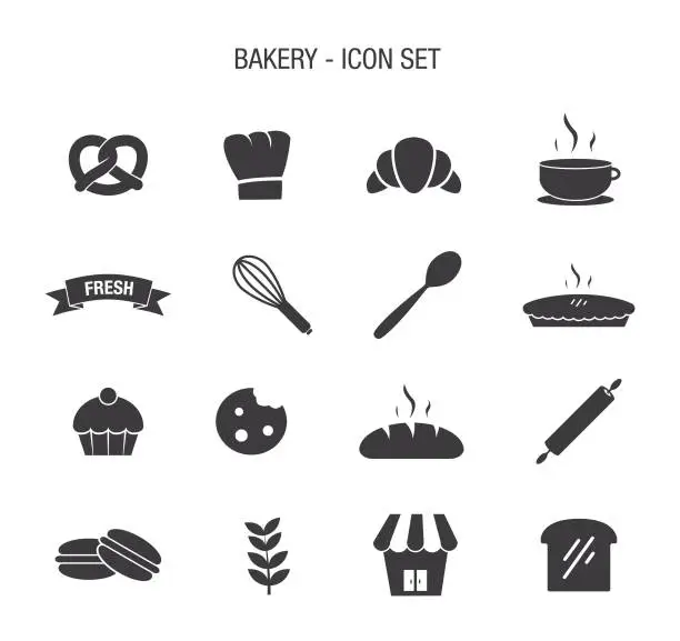 Vector illustration of Bakery Icon Set
