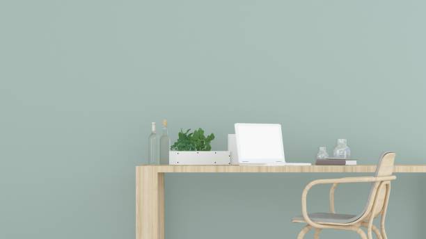 istock 3D Rendering Interior minimal coffee shop or living room and wall decorate 879076046