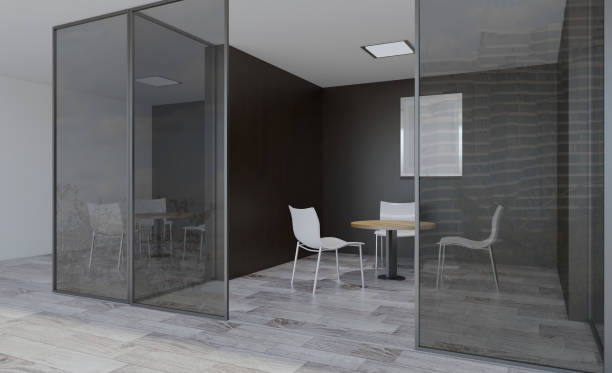 istock Modern office Cabinet. Meeting room. 3D rendering.  Empty picture. 879079804