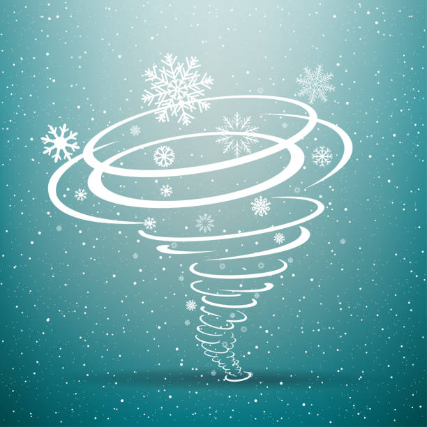 겨울 눈 토네이도 블루 배경 - motion snowflake backgrounds blue stock illustrations