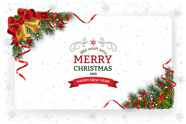 ilustraciones, imágenes clip art, dibujos animados e iconos de stock de navidad y año nuevo tarjeta de felicitación - christmas decoration