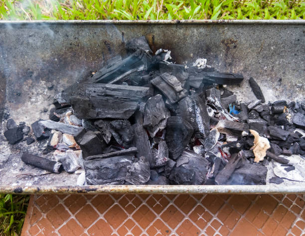 istock Small metal stove with the charcoal. 879103196