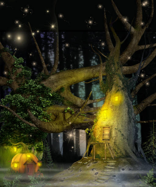 istock Enchanting Fantasy Tree House 879109064