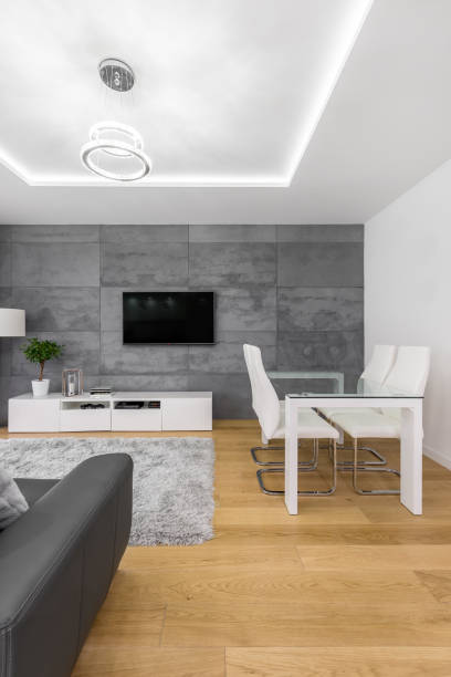 istock Table and chairs in living room 879111776