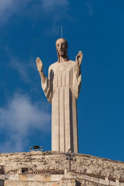 Sunset at Christ the King monument placed in the city of Almada, district of Lisbon, the capital of Portugal