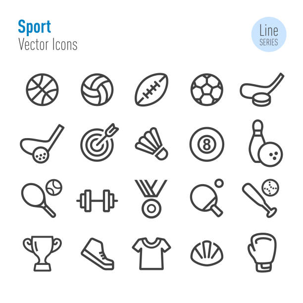 stockillustraties, clipart, cartoons en iconen met sport icons - vector line serie - sportpictogrammen