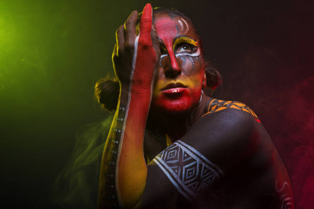 istock Bodypainting. Woman painted with ethnic patterns 879119884