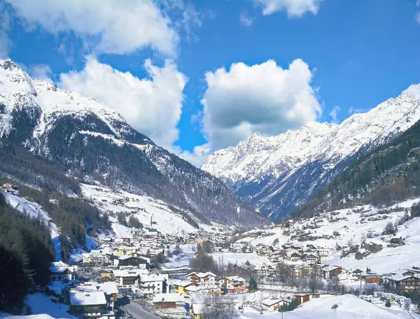 view to Village of Solden at Ötztal Alps,Tirol,Austria