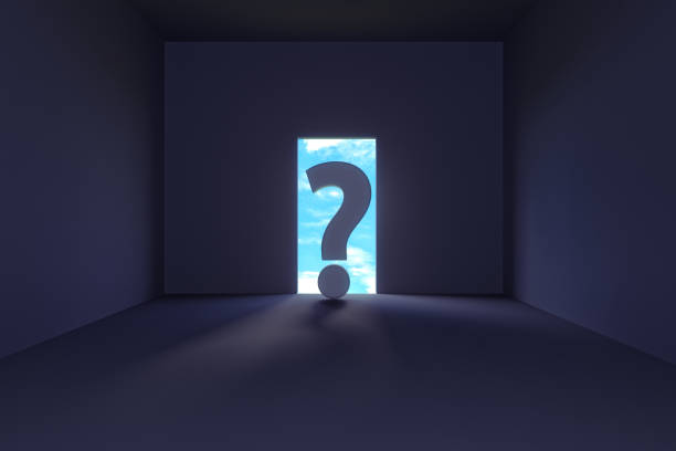 istock abstract question mark sign in a door 879120124