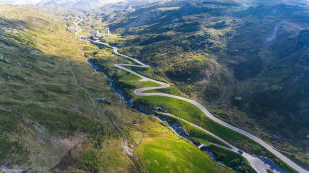 istock Aerial view from drone, San Bernardino pass 879124994