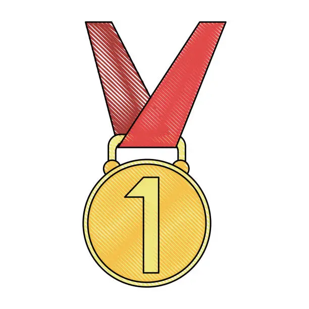 Vector illustration of Medal trophy symbol