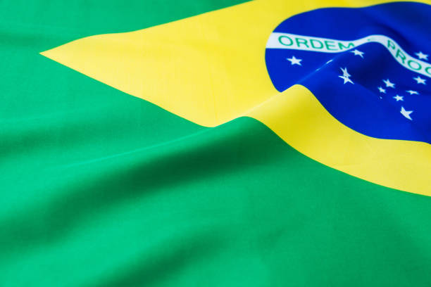 istock Close up of Bazilian flag 879125584