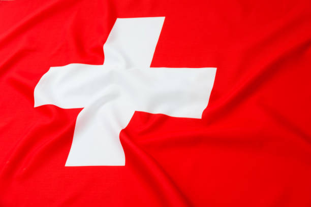 istock Close up of Swiss flag 879128132