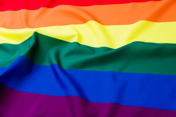 istock Close up of rainbow flag 879130368