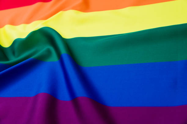 istock Close up of rainbow flag 879130470