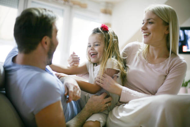 istock Cheerful family at home. 879131010