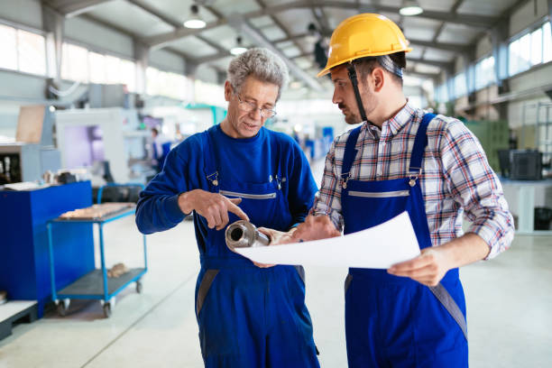 istock Supplier with engineer checking on production in factory 879133434